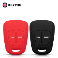 KEYYOU 2 Buttons Silicone Car Key Cover Case Skin Jacket Protective For Opel Astra Corsa Agila Meriva Insignia Car Key Holder