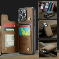 EUCAGR Wallet Phone Case Card Holder Leather Magnetic Pocket Cover For iPhone 6s 7 8 SE XS XR 11 12 13 14 15 Pro Max Plus Ultra