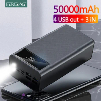 FERISING 50000mAh Power Bank LED Digital Display 4 USB External 50000 mah Pover banks Battery Portable Powerbank for Xiaomi