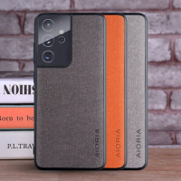 for Samsung Galaxy S22 S21 Ultra Plus S20 FE Note 20 A12 A51 A52S A71 5G A42 Case Luxury Fabric+TPU Soft Anti-knock Cover Funda