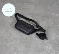 Coach Elias Monogram Dark Grey Waist Bag with Pouch in Black