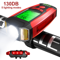 Bike Light Set with Speedometer USB Rechargeable Super Brigh