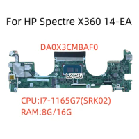 DA0X3CMBAF0 For HP Spectre X360 14-EA Laptop Motherboard CPU I7-1165G7 SRK02 RAM 8G/16G 100% Tested OK