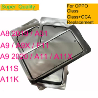 10Pcs/Lot For OPPO A31 A8 A9 A9X F11 A9 2020 A11 A11X A11S A11K Touch Screen Front Outer Glass Panel Lens With OCA Replacement