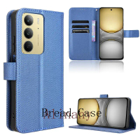 เคสหนังพับแบบฟลิปลายเพชรสำหรับ Realme C75X – ดีไซน์บรรจุในกล่องพร้อมช่องใส่บัตรและฝาครอบโทรศัพท์มือถ