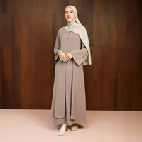 Lozy Hijab - Artha Outer Dress (Long Outer Dress Bahan Cooltech Koleksi Raya Lebaran 2026) Soft Bown