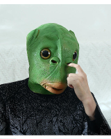 【可開發票】抖音綠頭魚頭套面具 可愛搞怪搞笑沙雕魚頭怪怪人綠色