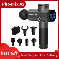 Phoenix A2 Black Massage Gun Electric Body Massage 6 Head LCD Phoenix Massager For Neck Dropshipping Gun Massage MG55014