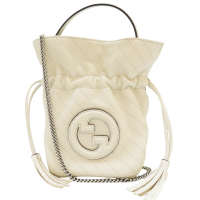 GUCCI 古馳【再降價】白色 皮革 Blondie Mini 水桶袋 肩背包 760313 【二手名牌BRAND OFF】