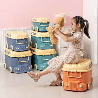 【免運】可開發票 金貓兒童玩具收納箱家用整理箱萌趣小火車儲物箱寶寶衣服零食盒子