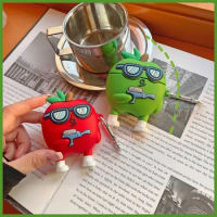 Cartoon Silicone cute sunglasses small apple bluetooth Earphone case for Apple Airpods 3 3rd Generation Airpods 2 1 Case