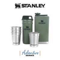 STANLEY 寬口酒壺組 經典酒壺+附蓋保護鋼杯+不鏽鋼小酒杯x4 冒險系列