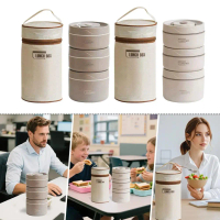 304 Stainless Steel Microwave-Safe Lunch Box Set Of 3 – Food-Grade Portable Round Bento Bowl S1C2