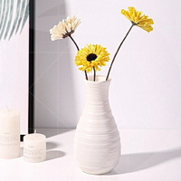 塑料花瓶防摔仿玻璃北歐粉色塑膠樹脂客廳創意簡約放干花的裝飾品