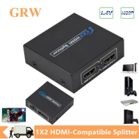 HDMI-Compatible Splitter 1 input 2 output Full HD 1080p Video HDMI-Compatible Splitter Switcher 1X2 HDMI Splitter For HDTV DVD