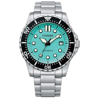 【CITIZEN 星辰】Mechanical馬卡龍撞色機械錶-藍x銀/43mm 母親節限定(NJ0170-83X)