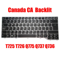 Backlit Canada CA Keyboard For Fujitsu For LifeBook T725 T726 For Stylistic Q775 Q737 Q736 MP-12S36CUJD853W CP672994-03 New