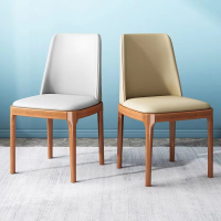 實木餐椅家用餐桌椅子輕奢現代簡約靠背椅凳子北歐酒店餐廳網紅椅