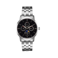 BENTLEY賓利 卓越系列 超越極限月相手錶-黑x銀/40mm