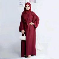 Abaya Set Jumbo ( Inner + Outer + Pashmina ) Abaya Lebaran Terbaru By You Glow Fashion