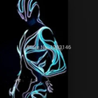 EL wire chromatic wire luminous costume /luminous clothing for dance dj party culb Christmas