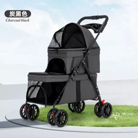 內地直送 - 雙層寵物推車狗狗貓咪泰迪嬰手推車外出寵物車輕便可折疊戶外出行