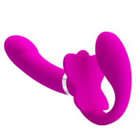 New 12 speed strap on double end dong, USB recharge dildo female masturbation vibrators, Lesbian strapon sex toys anal dildo.