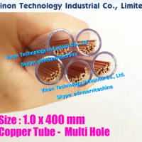 (100PCS/LOT) 1.0x400mm Copper Tube Multihole, Copper EDM Tubing Electrode MultiChannel Dia. 1.0mm, 400mm Long for Superdrill EDM