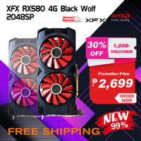 Original[Used 99%NWE]XFX RX580 4G Black Wolf 2048SP GDDR5 256BIT Graphics card AMD 1168/1268MHz