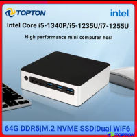 Topton 13th Gen Mini PC i7 1360P i5 1340P 2xDDR5 4800MHz 2*NVMe Windows 11 Gaming PC Portable Mini Computer 2 LAN HTPC WiFi6