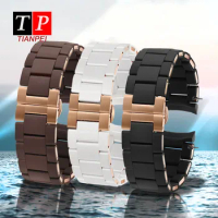 Fashion Silicon clad steel watch band for Armani AR5890/5891/5906/5905 waterproof special rubber watch strap replace bracelet