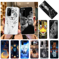 Phone Case For Samsung Galaxy S21 5G S20 FE S10 Lite S9 Plus Note 20 Ultra 10 9 8 Moon Wolf Lion Tiger Silicone Soft Back Cover