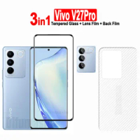 For Vivo V27Pro Tempered Glass Vivo V27E V25E V23E V21E V27 V25Pro V25 V23 V21 Screen Protector 3in1 Soft Lens Back Film