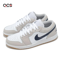 Nike 休閒鞋 Air Jordan 1 Low 男鞋 米白 藍 AJ1 低筒 膠底 553558-146