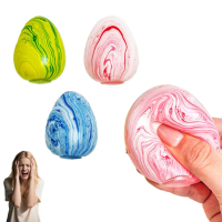 Easter Egg Flow Pattern Maltose Squishy Toy Slow Rising Stress Decompression Ball Easter Relief O0E4