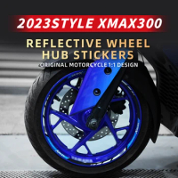 Used For YAMAHA XMAX300 Motor Bike Accessories High Quality Reflective Motorcycle Wheel Hub Sticker Logo Decals