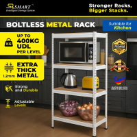 Rak Kitchen 180/210cm Tall [White] 4/5 Level Heavy Duty Boltless Metal Rack Rak Besi Bertingkat Bedr
