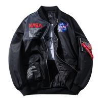 【米蘭精品】現貨+預購 軍裝外套飛行夾克(MA1NASA飛行員立領薄款男外套3色74jd64)