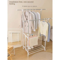 Clothes drying rack, floor to ceiling balcony, household indoor and outdoor, no need to install folding clothes drying rack, mob