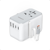 TESSAN Universal Travel Adapter 28W International Power Adapter with Extra 2 Prong AC Outlet 5 USB P