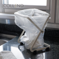 日本COLLEND 桌上型鋼製垃圾袋架/抹布掛架-2色可選