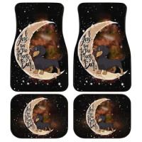 Dachshund Car Floor Mats I Love You To The Moon And Back Gift Idea For Dachshund Owners 4PCs Pack