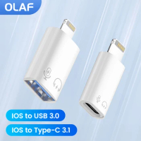 Olaf OTG Adapter For iOS Lightning Male to USB 3.0 Adapter Female Fast Charging Type C To Lightning Adaptador For iPhone Macbook