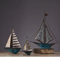 【JEN】美式復古創意帆船模型居家桌面裝飾擺飾(中)