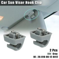 2pcs Gray Car Sun Visor Hook Clip Bracket 26-810-00-12-8412 For Mercedes-Benz 300TE 190D 190E 300D Sun Visor Clip NEW