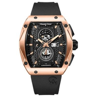 Alexandre Christie AC 6608 MC Black Rosegold Rubber Strap Men's Watches