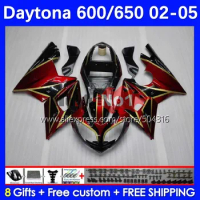 Body Kit For Daytona600 Daytona 650 600 Daytona650 102MC.4 Daytona 600 650 02 03 04 05 2002 2003 2004 2005 Fairing red golden