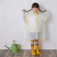 Jas Hujan Anak Korea Kartun Komik 2D Lucu Laki Laki Perempuan PVC Putih Transparan Raincoat Kids Pon
