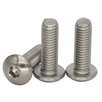 M1.6 M2 M2.5 3mm 4mm 6mm to 40mm 304 Stainless Steel 304ss DIN7380 Mushroom Round Hex Hexagon Socket Button Head Screw