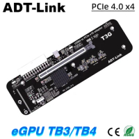 ADT-Link UT3G For NUC/ITX/STX/Nootbook PC Graphics Card External USB4 to PCIe 4.0 x16 Connector eGPU Adapter for Thunderbolt 3/4